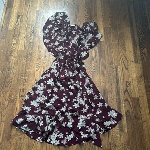 Max studio flutter sleeve self tie dress - large